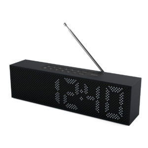 Titanium Radio Clock by Lexon
