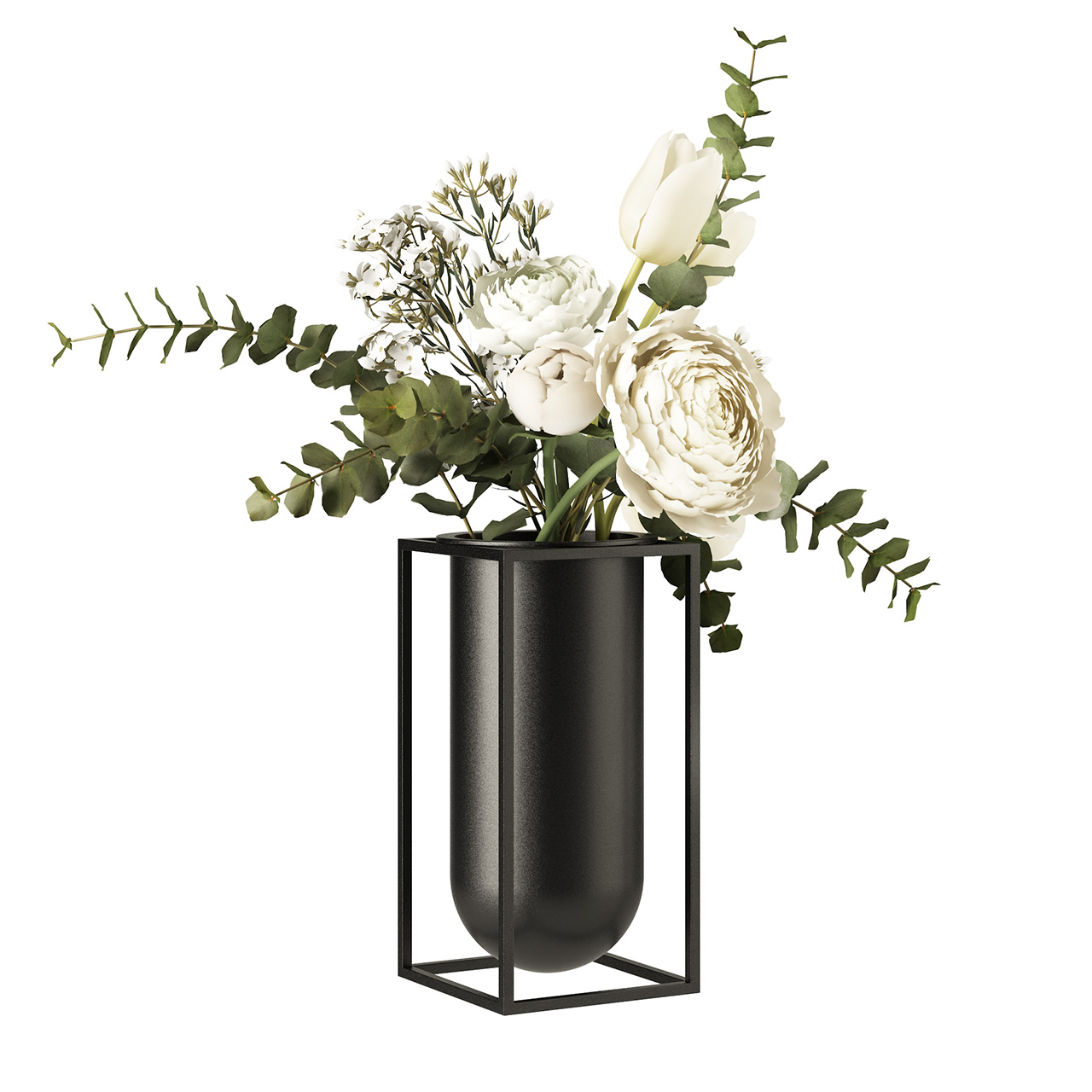 Kubus Lolo Vase with Flowers by Lassen
