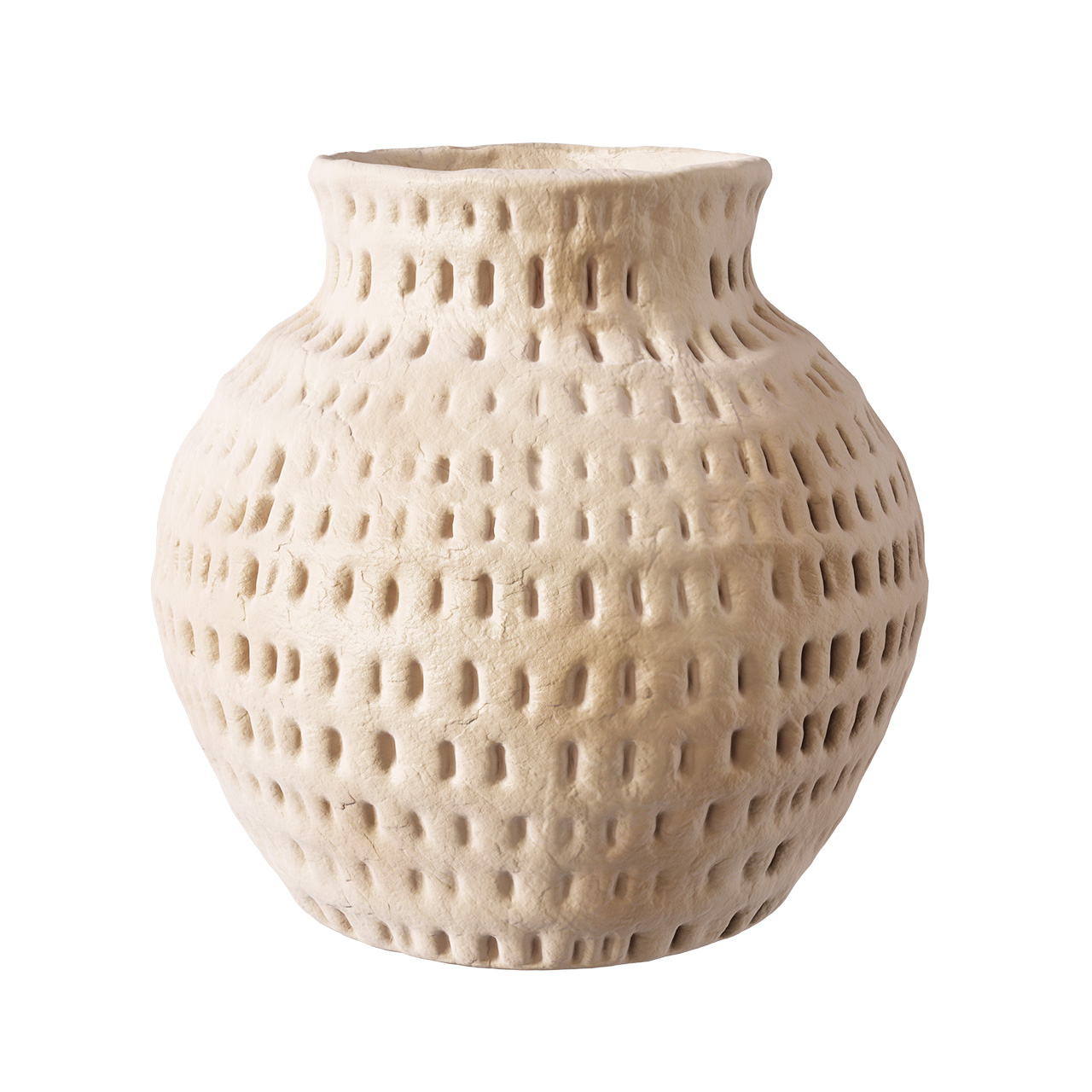 Oaxaca Small Round Taupe Vase by Crate & Barrel