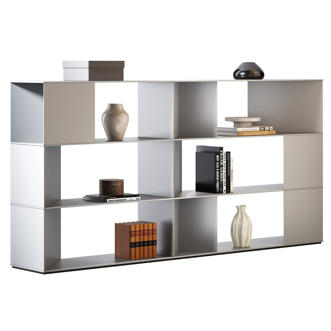 Ryo Aluminium Big Open Bookcase by Porro