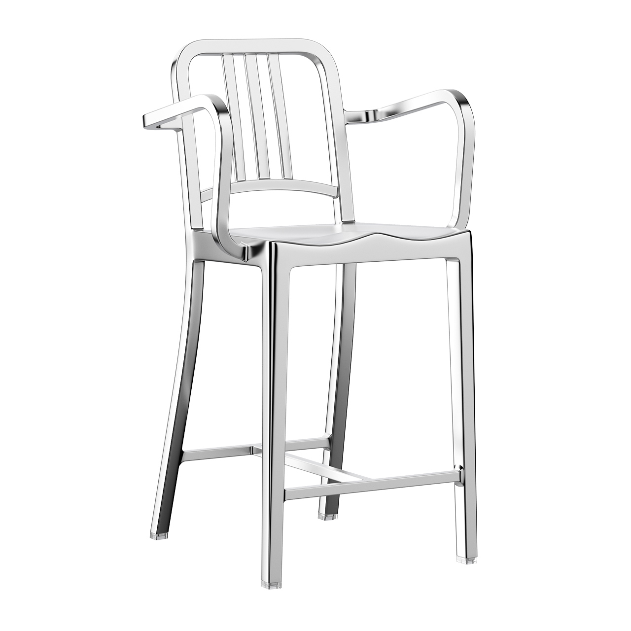 1006 Navy Stool with Arms by Emeco