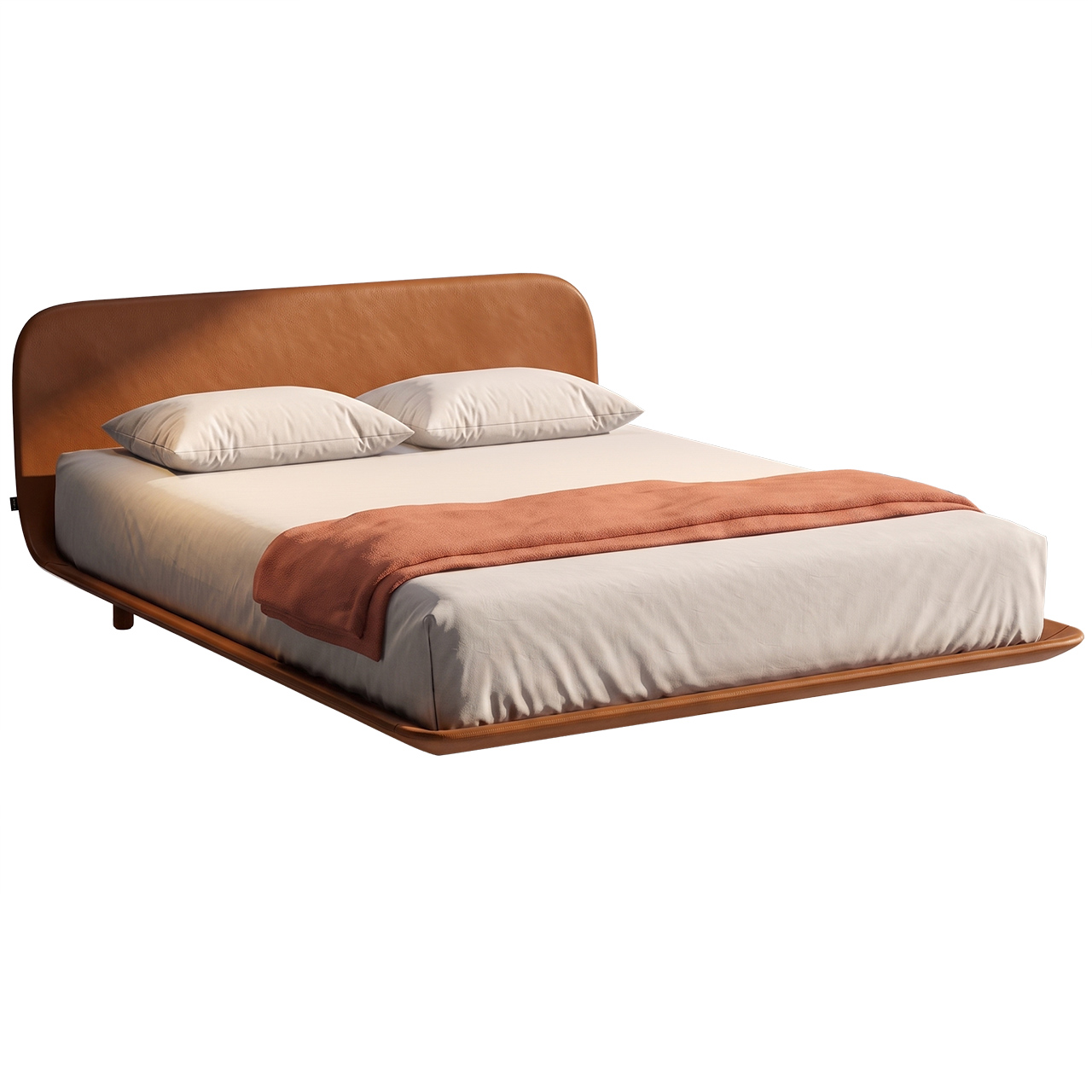 Tata Leather Double Bed by Bolzan